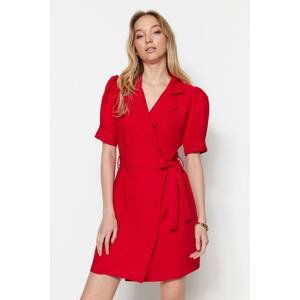 Trendyol Red Tie Detailed Woven Woven Dress