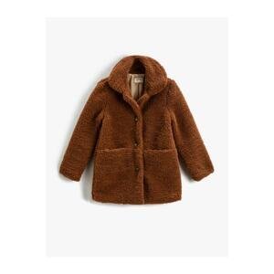 Koton Plush Coat with Buttons