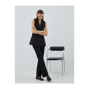 Koton Flared Leg Trousers High Waist with Stitching Detail