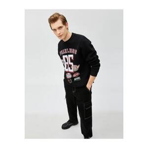 Koton Motorcycle Printed Sweatshirt Long Sleeve Crew Neck