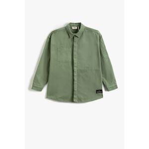 Koton Boy's Oversized Jacket with One Pocket Detailed Long Sleeve Shirt