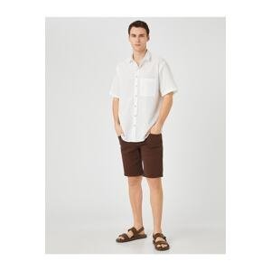 Koton Summer Shirt Short Sleeve Classic Collar Pocket Detailed