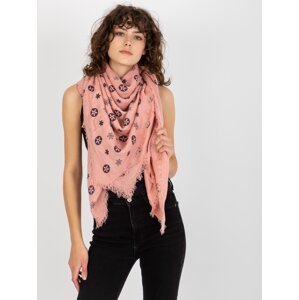 Dámský šátek s potiskem - pudrově růžový