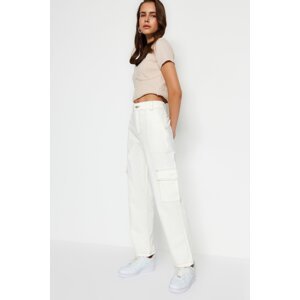 Trendyol White High Waist Jeans with Cargo Pockets
