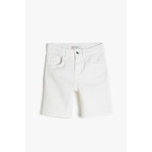 Koton Jeans Shorts with Pocket. Cotton - Slim Fit. Adjustable, Elastic Waist.