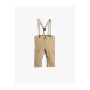 Koton Slim Fit Cargo Pants with Straps, Adjustable Elastic Waist.