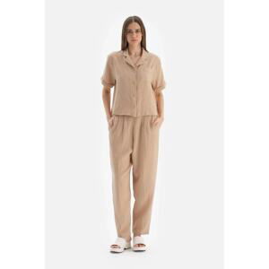 Dagi Beige Muslin Trousers