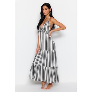 Trendyol Striped Maxi Woven Ruffle Beach Dress