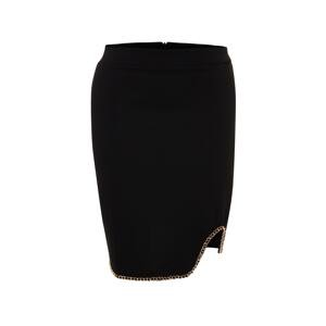 Trendyol Curve Black Knitted Chain Detailed Skirt