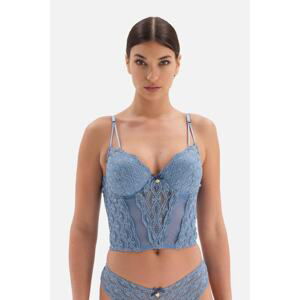 Dagi Blue Lace Detailed Bustier