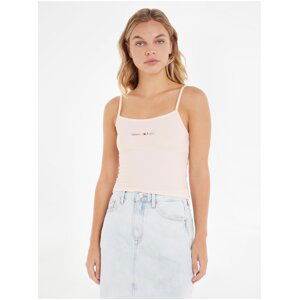 Světle růžové dámské tílko Tommy Jeans TJW BBY Color Linear Strap  - Dámské