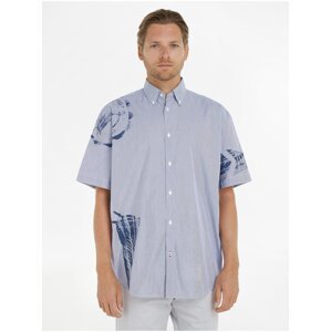 Modrá pánská vzorovaná košile Tommy Hilfiger - Pánské