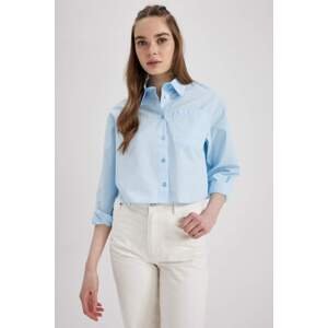 DEFACTO Coool Crop Top Shirt Collar Long Sleeve Shirt