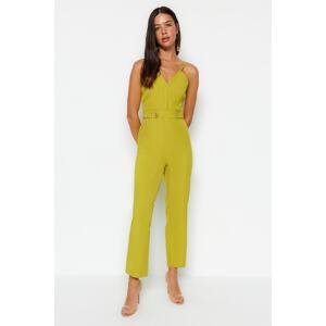 Trendyol Green Button Detailed Woven Jumpsuit