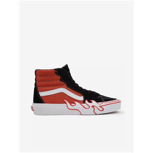 Oranžovo-černé pánské tenisky VANS SK8-Hi Flame - Pánské