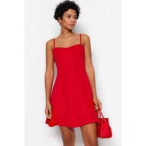 Trendyol Red Collar Detailed Mini Woven Woven Dress