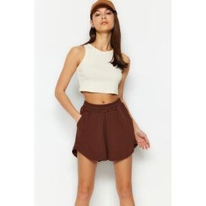 Trendyol Dark Brown High Waist Shorts