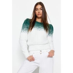 Trendyol Dark Green Beard/Feather Rope Knitwear Sweater