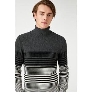 Koton Basic Knitwear Sweater Turtleneck Color Block