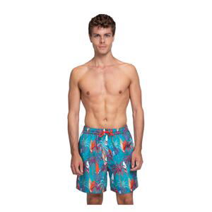 Dagi Men's Petrol-coral Micro Medium Patterned Marine Shorts