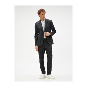 Koton Basic Trousers with Pockets and Buttons, Textured