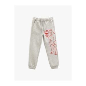 Koton Jogger Sweatpants Dog Printed Pocket Tied Waist