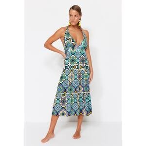 Trendyol Tile Patterned Midi Woven Beach Dress