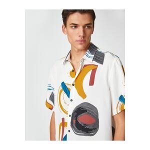 Koton Short Sleeve Shirt Abstract Printed Classic Collar