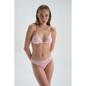 Dagi Pink White String Low Waist Bikini Bottom