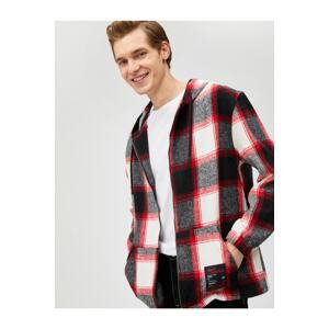 Koton Checked Hooded Sweatshirt with Label Printed Pocket