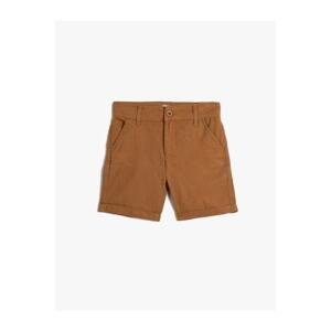 Koton Boys' Linen Shorts Buttoned with Pockets