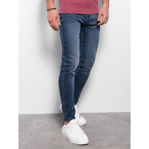 Ombre Pánské džínové kalhoty SKINNY FIT - tmavě modré