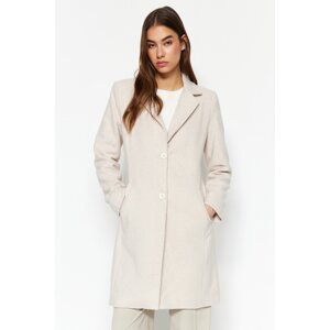 Trendyol Stone Fitted Long Wool Cachet Coat
