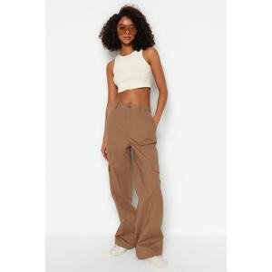 Trendyol Camel Cargo Woven Trousers with Pocket