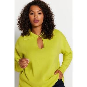 Trendyol Curve Green Front Detailed Knitwear Sweater