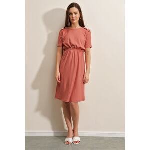 Bigdart 2375 Button Detailed Knitted Dress - Dried Rose