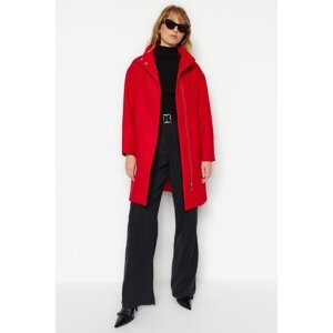 Trendyol Red Oversize Wide Cut Long Stitched Coat