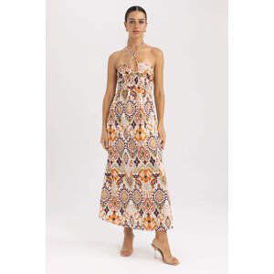 DEFACTO Strapless Ethnic Patterned Sleeveless Midi Dress