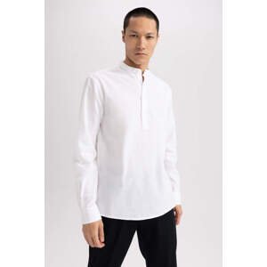 DEFACTO Slim Fit Stand Up Collar Long Sleeve Shirt