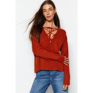 Trendyol Tile Lace Detailed Knitwear Sweater