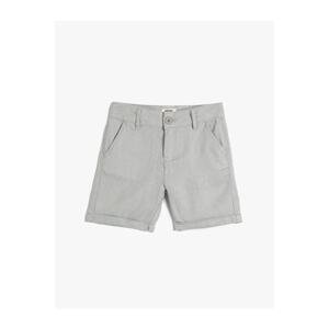 Koton Linen Shorts Buttoned with Pockets