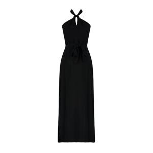 Trendyol Black Midi Halter Neck Belted Woven Dress