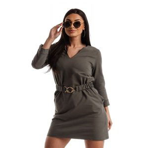 Khaki dress Och Bella BL-1011.khaki