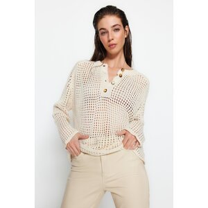 Trendyol Stone Wide fit Openwork/Perforated Knitwear Sweater