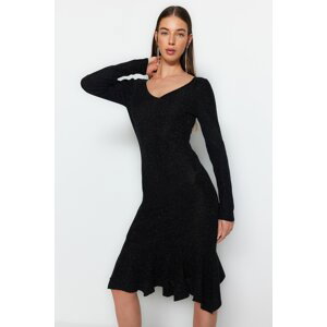 Trendyol Black Maxi Sweater Dress With Ruffles