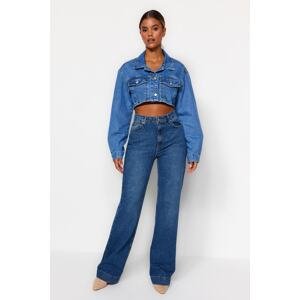 Trendyol Blue Detailed High Waist Wide Leg Jeans