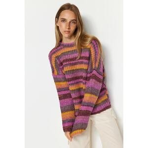 Trendyol Multicolored Soft Texture Color Block Crew Neck Knitwear Sweater