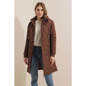 Bigdart 5138 Quilted Long Puffer Jacket - Brown