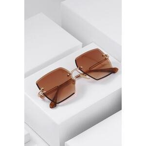 Polo Air Women's Brown Crystal Glass Sunglasses