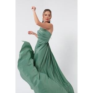 Lafaba Women's Mint Green One-Shoulder Satin Evening Dress & Prom Dress